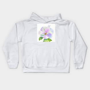 Watercolor Flower - Purrple/Blue Kids Hoodie